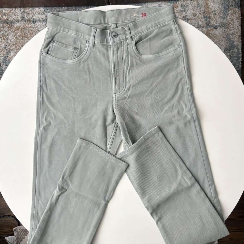 Faherty Stretch Terry 5-Pocket Pant Faded Olive Men’s 30x34 Slim Fit NWOT